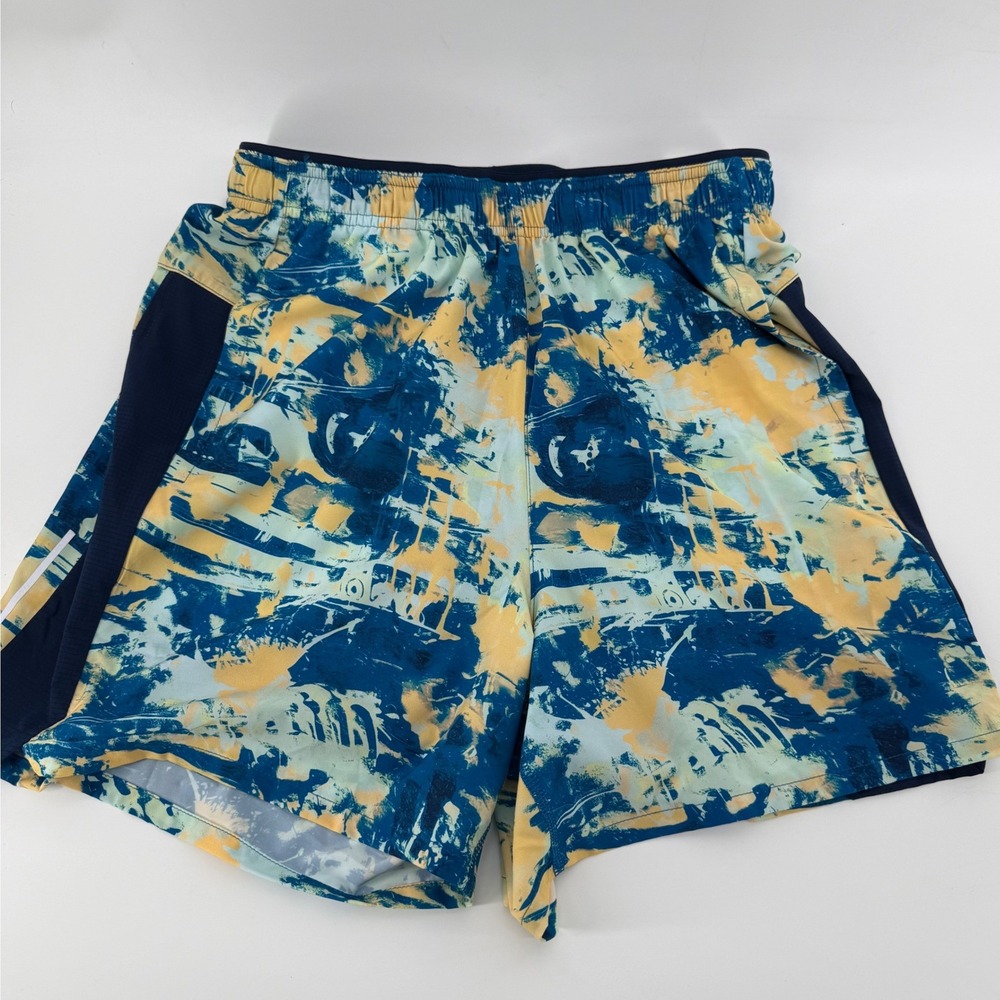 DSG Mens 5 Inch 2 in 1 Stride Short‎ Chaos Blue Gleam Athletic Fit Size S